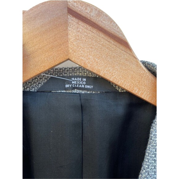 Haggar Collection Navy Wool Blazer Suit Jacket Gray Plaid Size 42 L - Picture 3 of 5